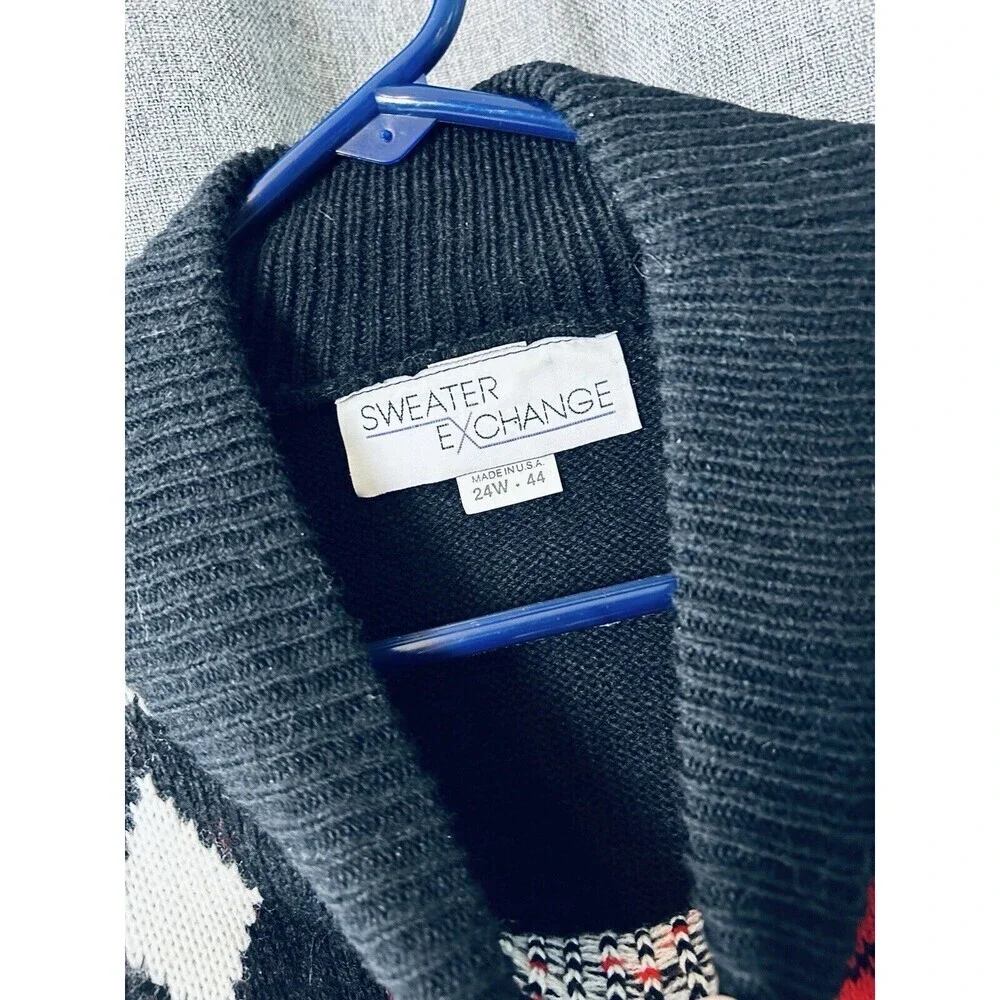 Sweater Exchange Vintage Tunic Sweater Mock Neck Holiday Valentine Roses 24 Goth - Picture 3 of 7